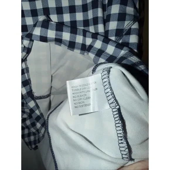 Rhoback Womens Blue Gingham Longsleeve Top Size M 1/4 Zip Golf Sport Tennis - Picture 4 of 8